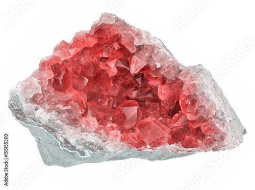 ruby red druse isolated on white