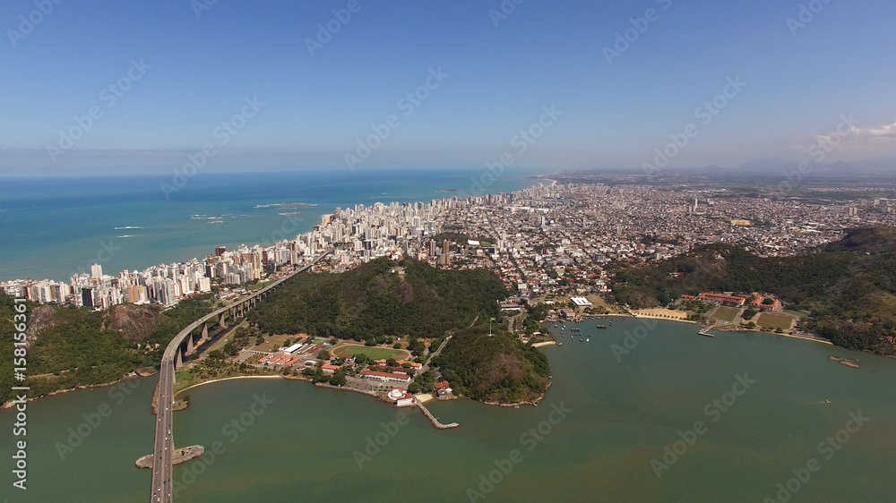 Aerial View of Vitoria city in Espirito Santo, Brazil