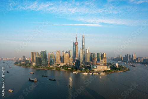 Shanghai skyline city scape  Shanghai luajiazui finance and business district trade zone skyline  Shanghai China