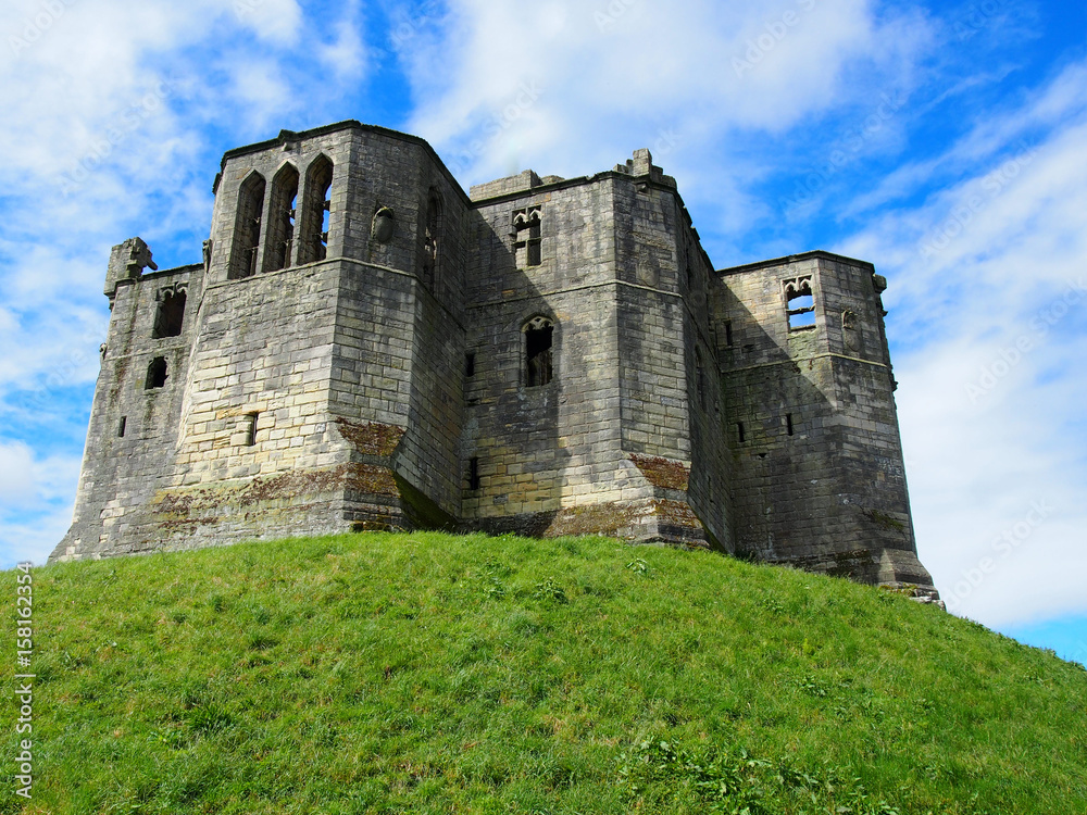 the medieval walkworth castle in northumbria