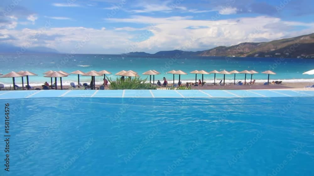 Video from clear water pool with beautiful clouds in Loutraki, Greece Video from clear water pool with beautiful clouds in Loutraki, Greece