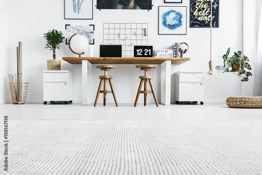Fototapeta premium Hipster home office interior