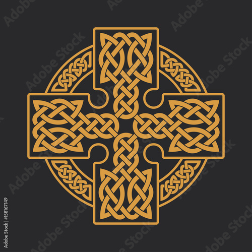Vector celtic cross. Ethnic ornament. T-shirt print.