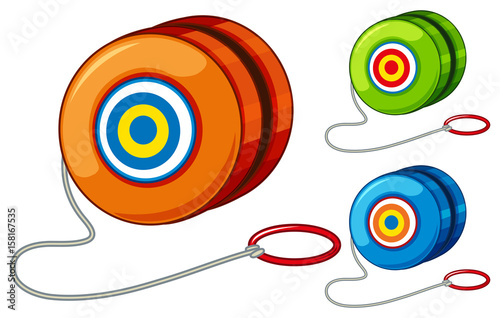 Yoyo in three different colors photo