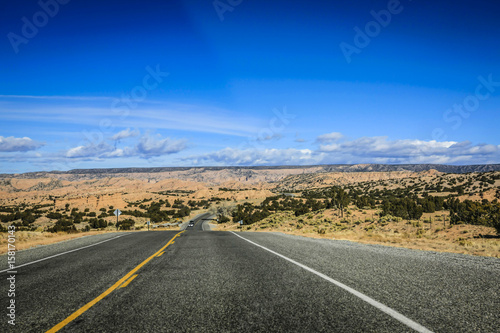 Driving across the Badlands on NM76 in New Mexico