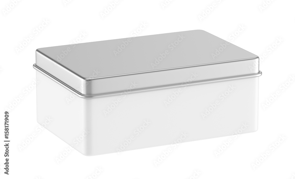 Metal box isolated on a white background, 3D rendering Metal box isolated on a white background, 3D rendering