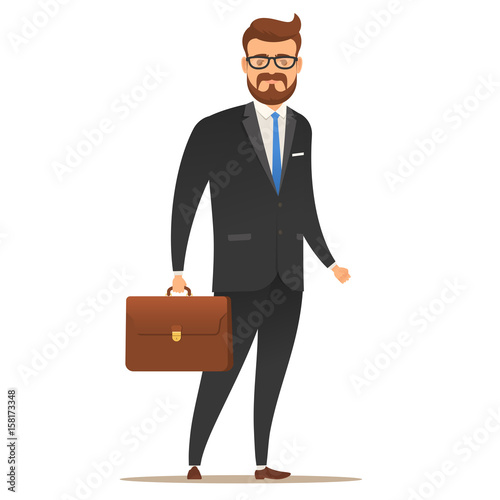 Businessman with a suitcase in his hand.