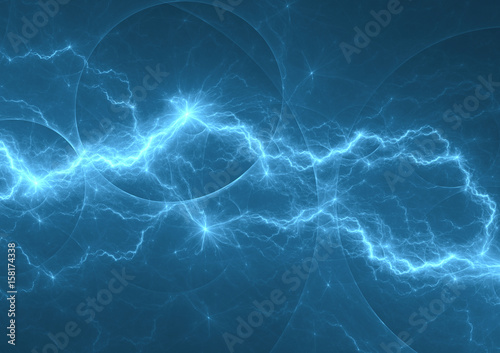 Blue lightning background, abstract plasma element