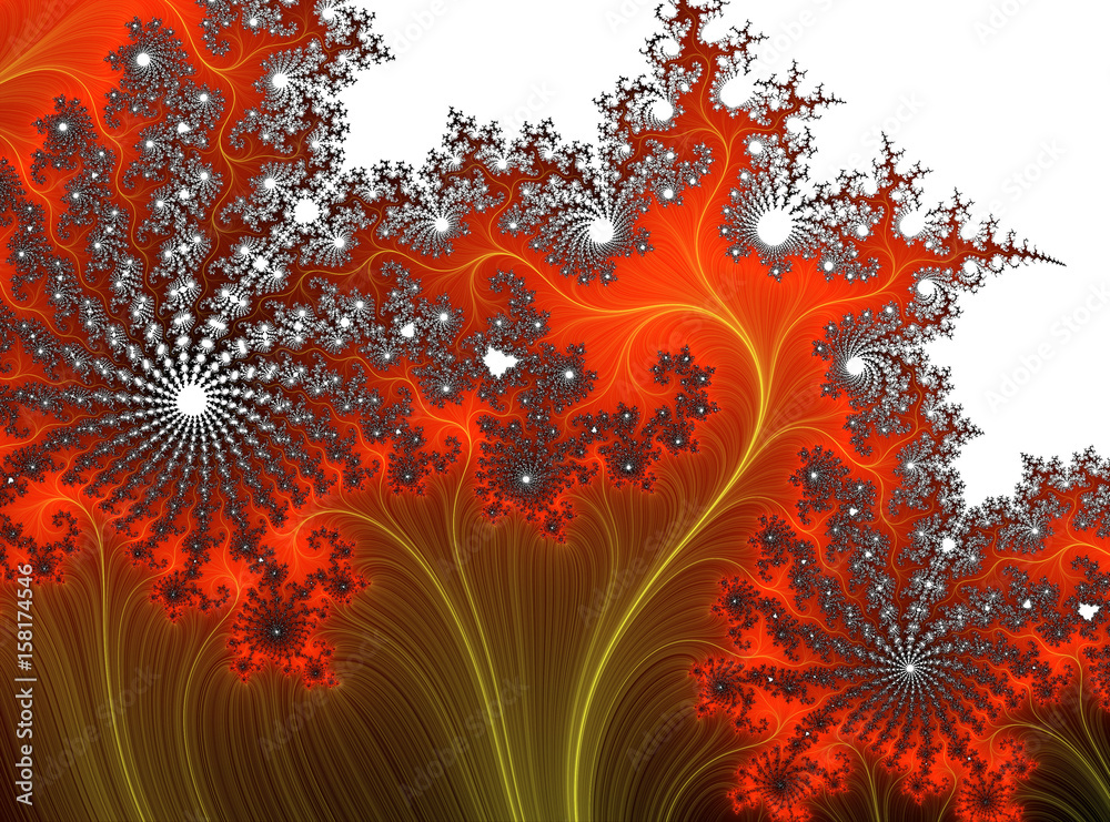 Orange fractal, flowery background Orange fractal, flowery background