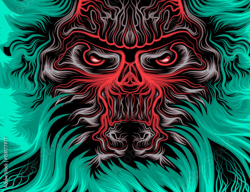 The beast vector cartoon hand drawing background
