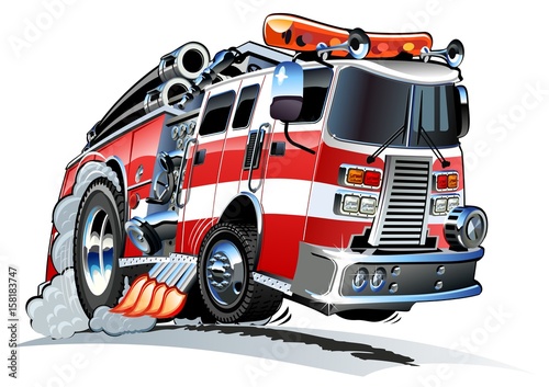 Vector cartoon firetruck