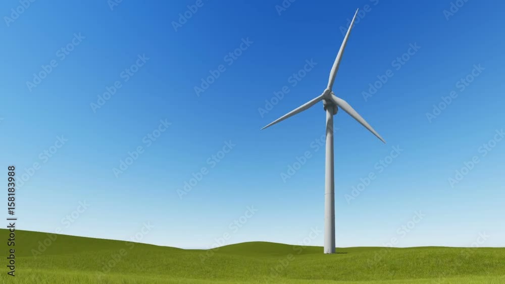 Wind Turbines on green grass and clean sky Wind Turbines on green grass and clean sky