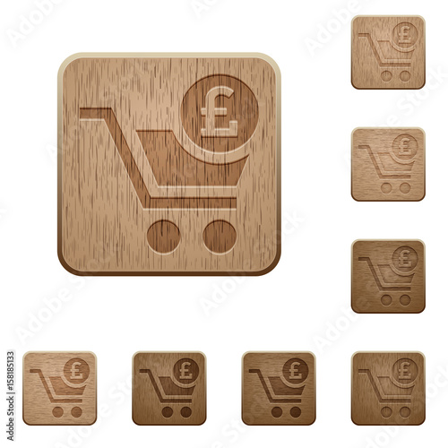 Checkout with Pound cart wooden buttons