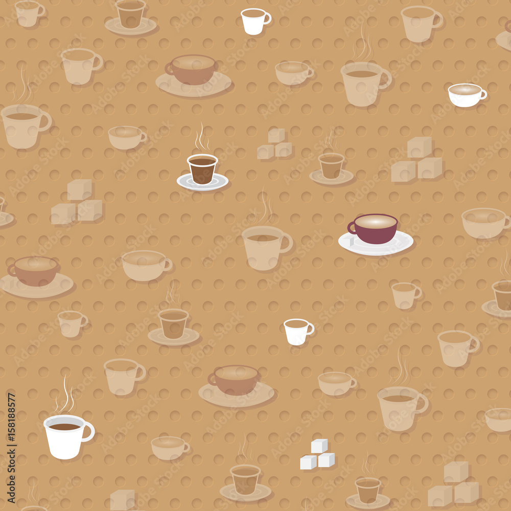 Obraz premium Cup of Coffee Pattern - Vector Illustration.