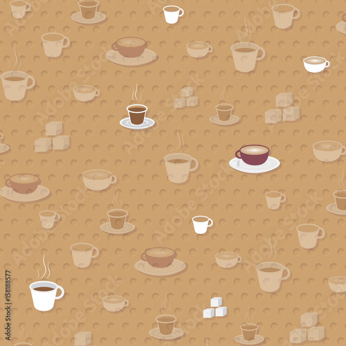 Cup of Coffee Pattern  - Vector Illustration.