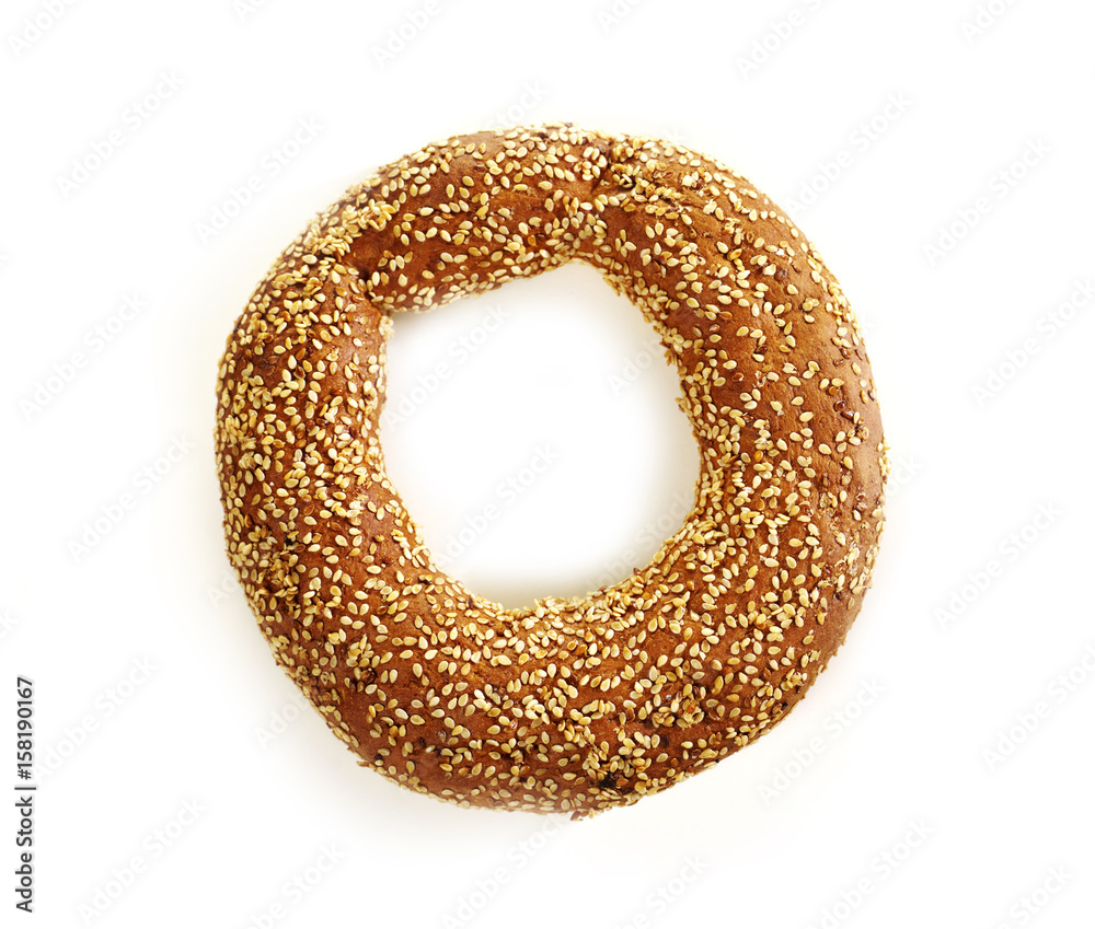 Pastry with sesame seeds on white Pastry with sesame seeds on white
