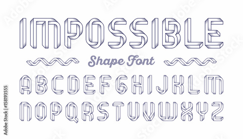 Fototapeta Impossible shape font