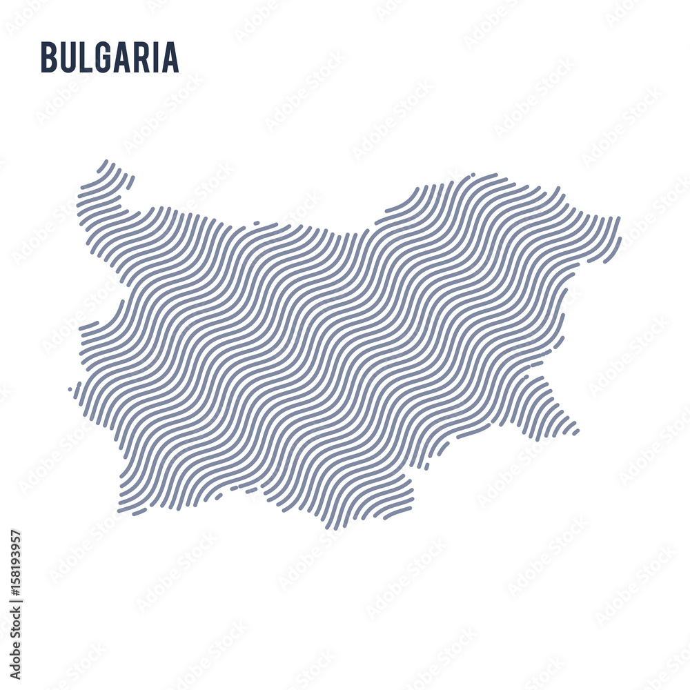 Vector abstract wave map of Bulgaria isolated on a white background. Vector abstract wave map of Bulgaria isolated on a white background.