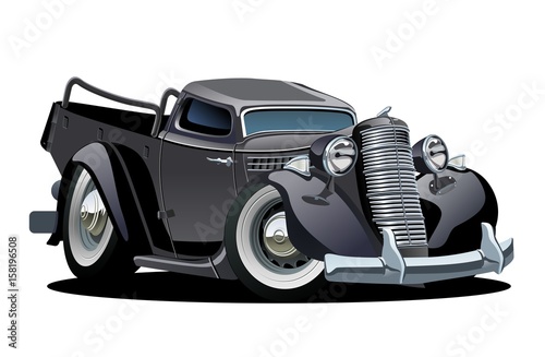Vector Retro Cartoon Pickup