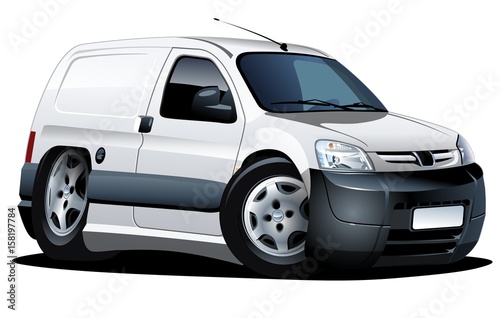 cartoon delivery van