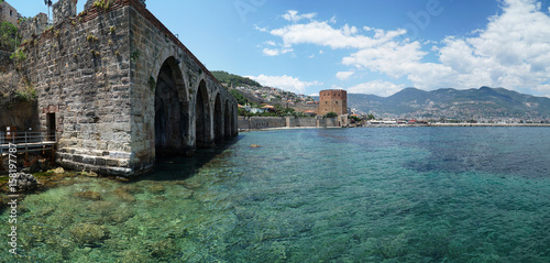 Photography alanya red tower panoramic view. Alanya Antalya Turkiye