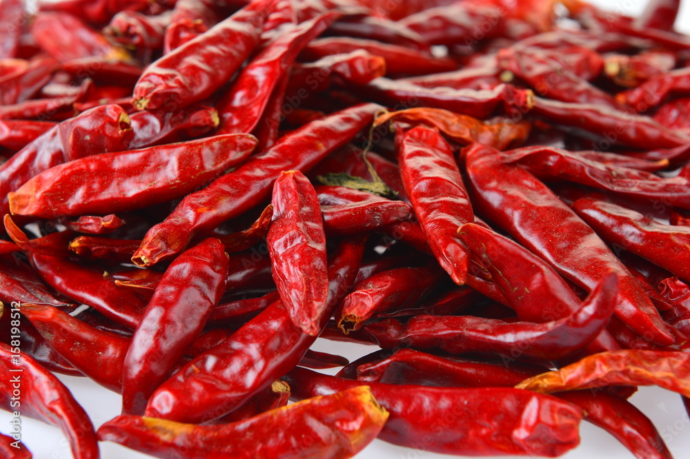 The chili of isolated on a white background The chili of isolated on a white background