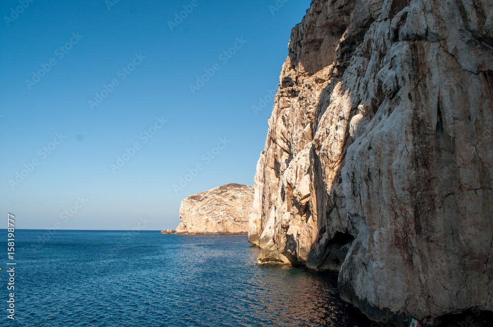 Capo Caccia - rocks that rise straight from the sea on the island of Sardinia.