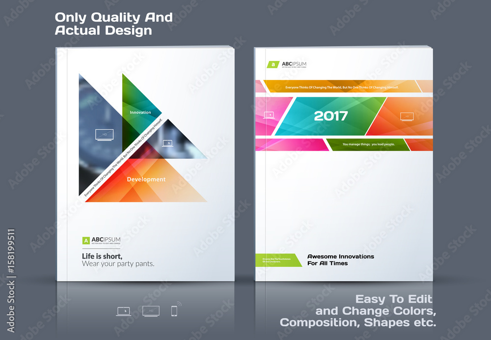 Abstract annual report, business vector template. Brochure desig