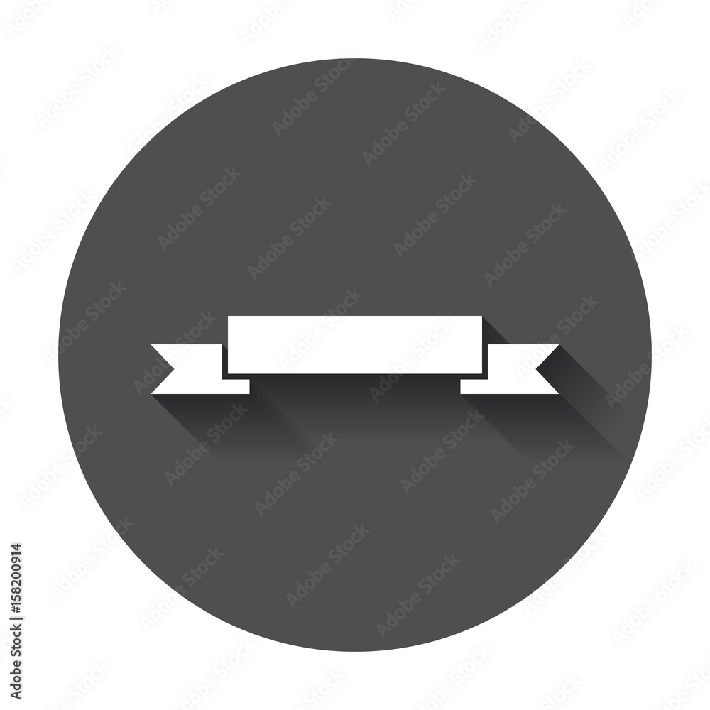 Badge icon. Ribbon vector illustration in flat style with long shadow. Badge icon. Ribbon vector illustration in flat style with long shadow.