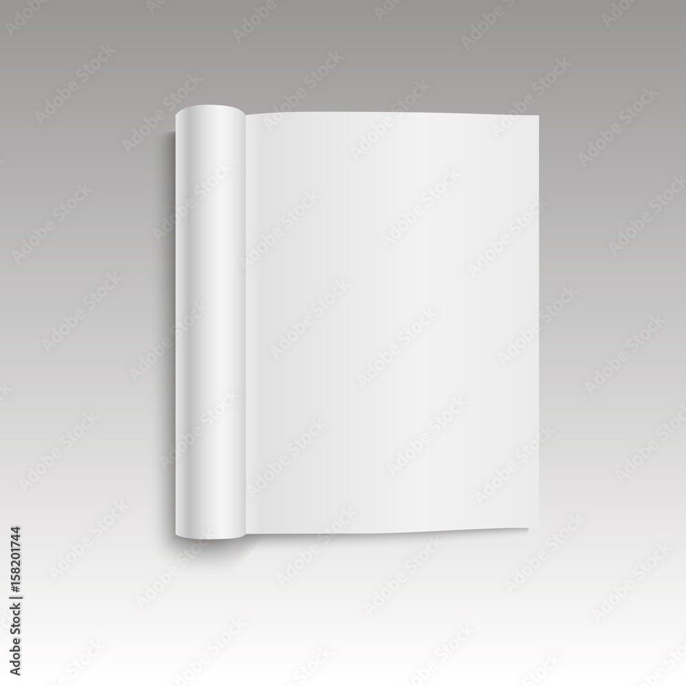 Blank mock up open magazine template on white background with soft shadows. Vector illustration
Blank mock up open magazine template on white background with soft shadows. Vector illustration