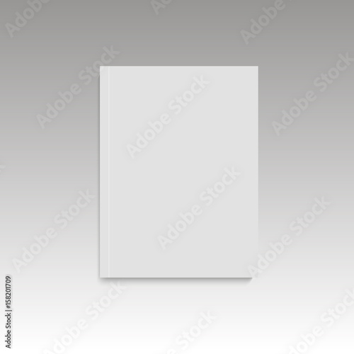 Blank empty magazine, album or book template lying on a gray background. vector   © Azad Mammedli