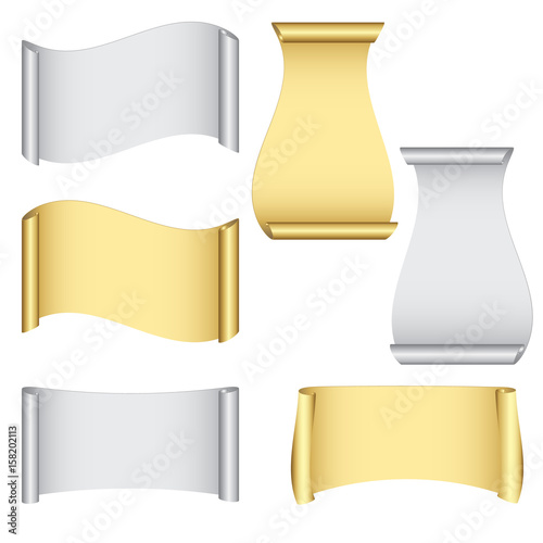 Set gold and silver banners. Vector banner.