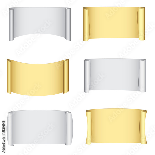 Set gold and silver banners. Vector banner.