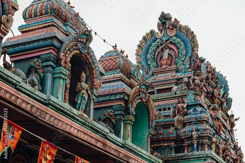 Sri Aruloli Thirumurugan (Penang Hill Hindu Temple) at evening from Penang Hill at George Town. Penang, Malaysia. photo
