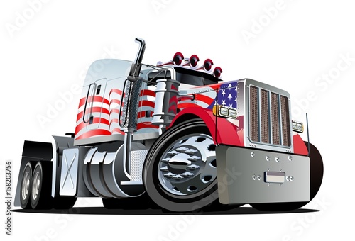 Cartoon semi truck