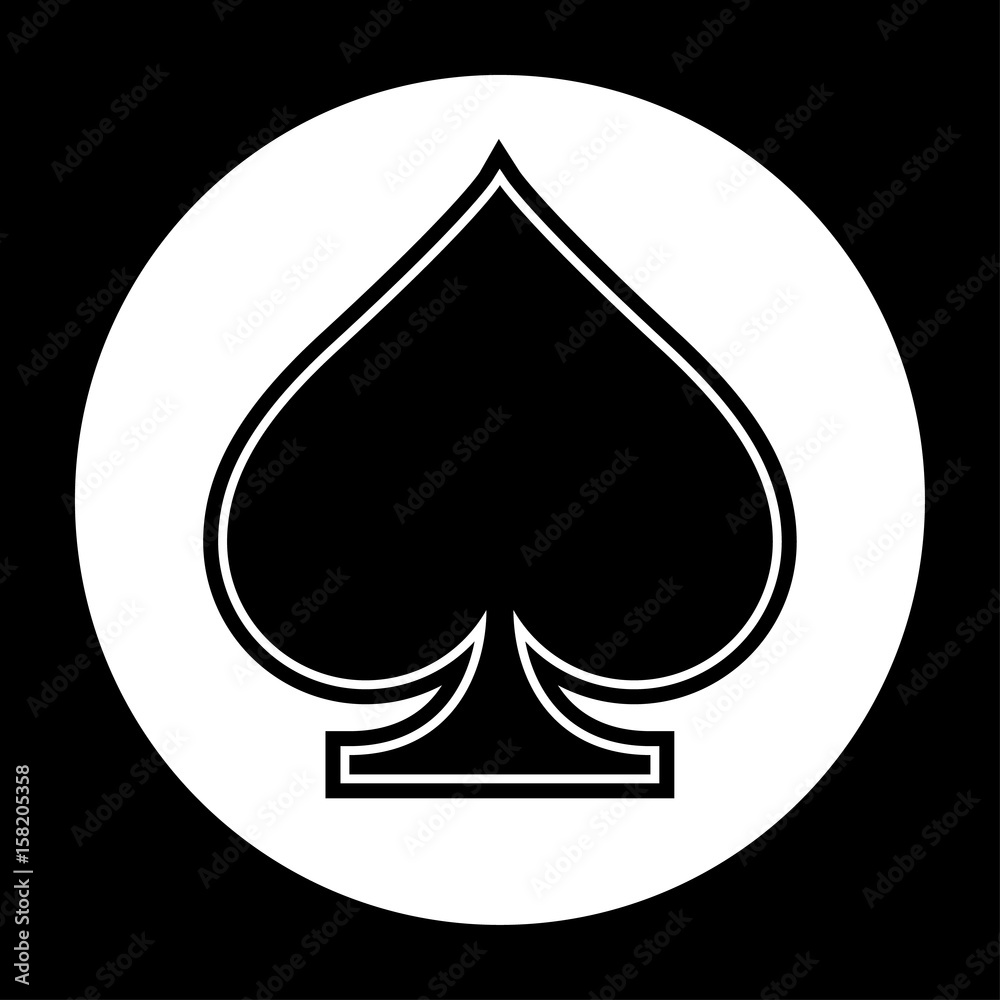 Spade icon black and white vector illustration Spade icon black and white vector illustration