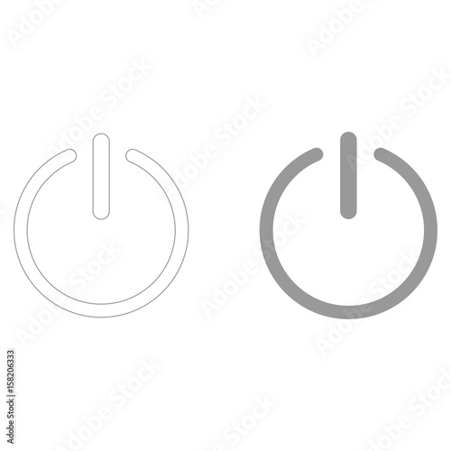 Button turn on or off icon.  the grey color icon .