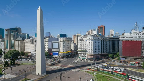 Argentina Buenos Aires time-lapse of downtown with obelisco photo