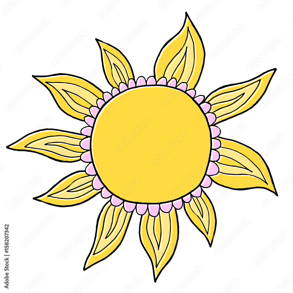 Funny vector doodle suns. Hand drawn illustration. Funny vector doodle suns. Hand drawn illustration.