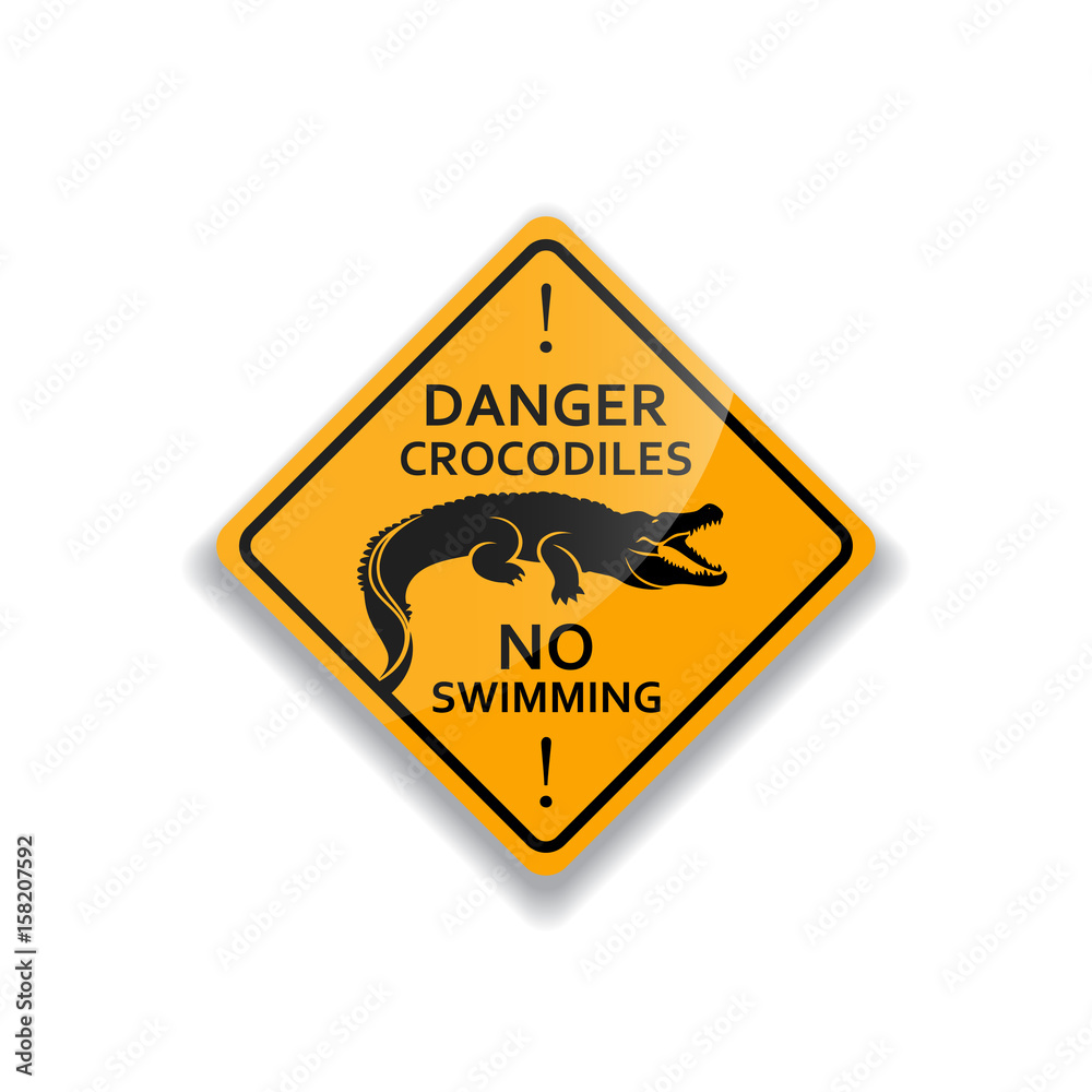 Danger of crocodile warning sign Danger of crocodile warning sign