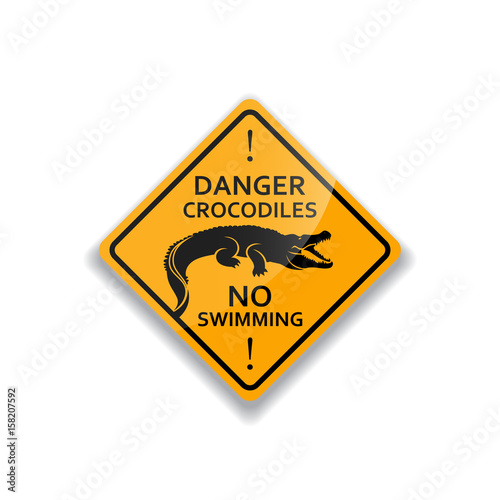 Danger of crocodile warning sign 