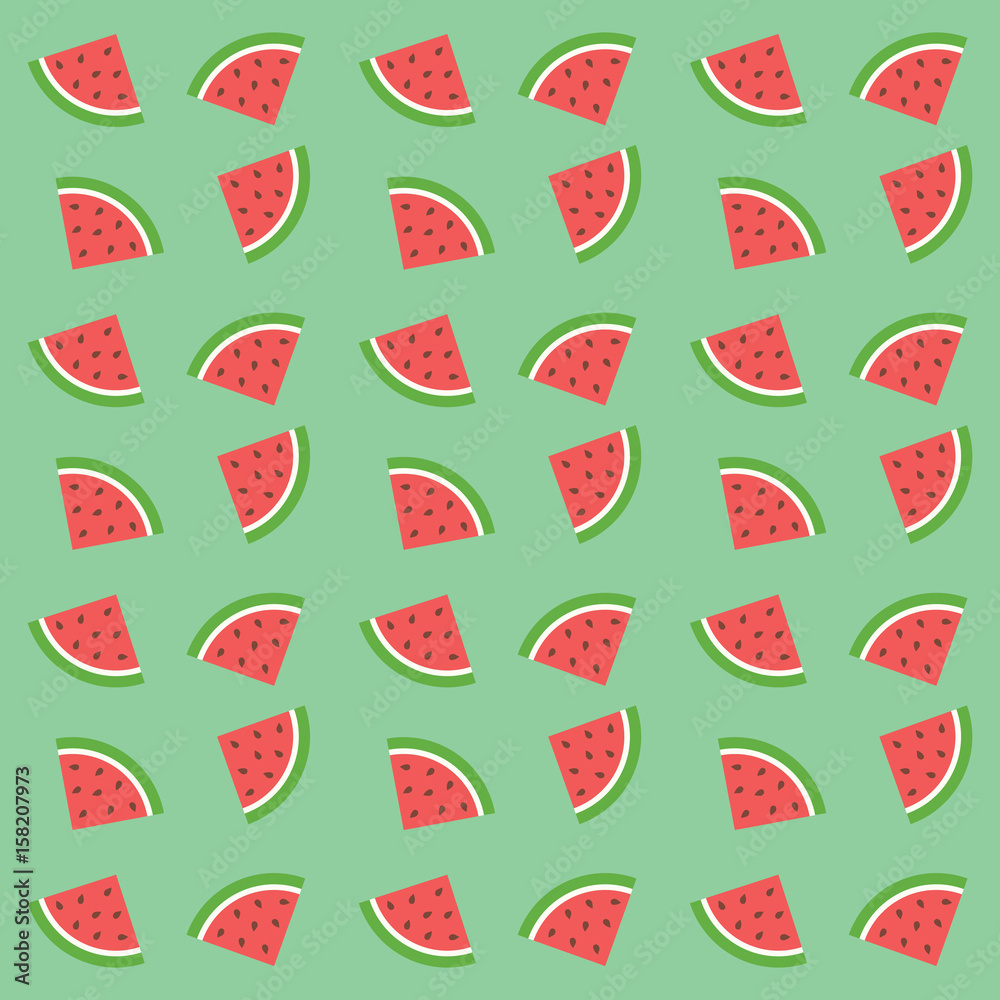 Naklejka premium Vector watermelon background with seeds.