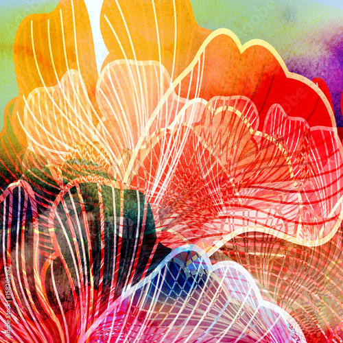 Abstract retro multicolored background