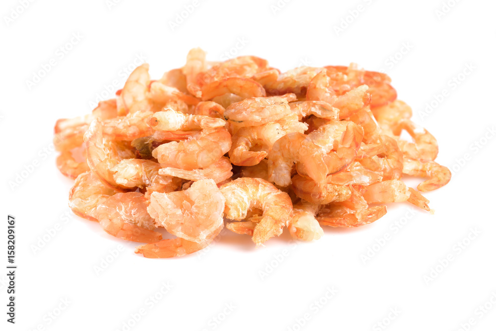 Dried shrimp isolated on white background. Dried shrimp isolated on white background.