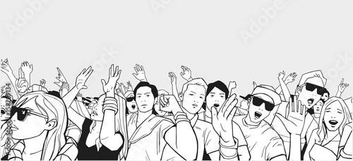 Illustration of people having fun at festival