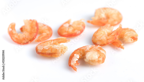 Dried shrimp isolated on white background.
