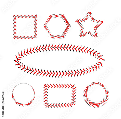 Photography Lace from a baseball on a white background