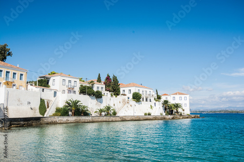Greek island panorama - blue, sea, summer, achitecture