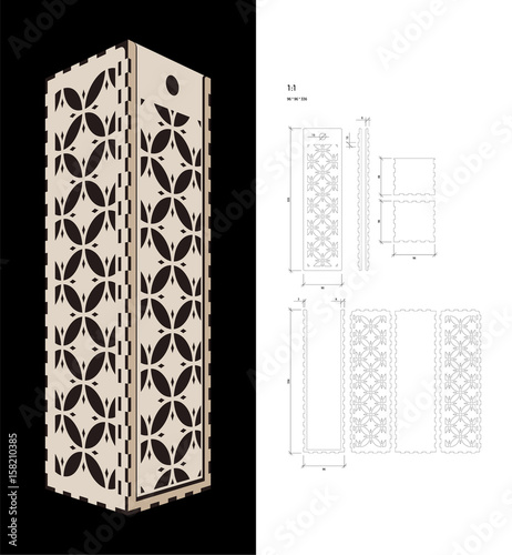 Cut out template for Wine Box 