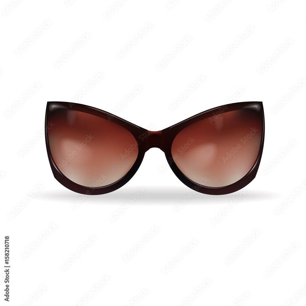 Sunglasses 3d realistic vector illustration. Isolated in white Sunglasses 3d realistic vector illustration. Isolated in white